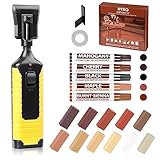 NYBQ Laminat Reparaturset, 24 Stück Holz Parkett Reparaturset Neuem Upgrade-Schmelzwerkzeug, 11 Farben Hartwachs für Holzkitt Vinylboden Holzböden Möbel Arbeitsplattet Reparatur set Grau